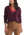 Marine Layer Bella Cropped Sweater In Plum