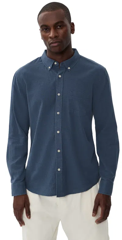 Marine Layer Better Than Linen Shirt Navy In Blue