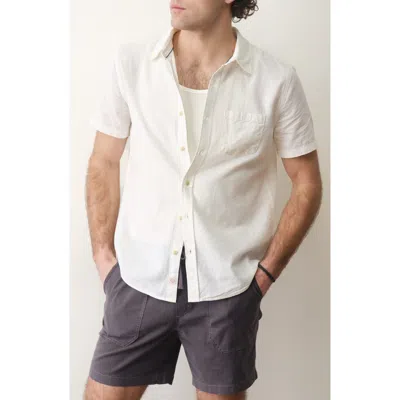 Marine Layer Better-than-linen Hemp Blend Button-down Shirt In White