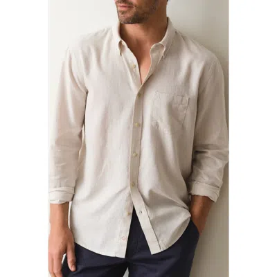 Marine Layer Better-than-linen Hemp Blend Button-up Shirt In White