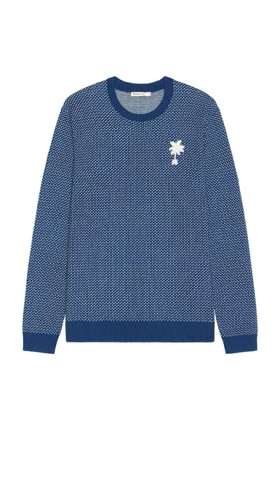 Marine Layer Birdseye Crewneck Sweater In Blue