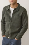 Marine Layer Boiled Wool Button-up Shirt Jacket In Green
