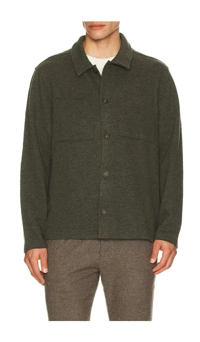 Marine Layer Boiled Wool Overshirt In Green
