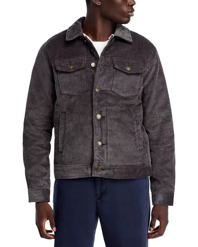 Marine Layer Boise Corduroy Trucker Jacket In Faded Black
