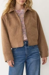 Marine Layer Bouclé Crop Jacket In Brown