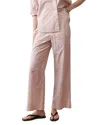 Marine Layer Allison Stripe Pull-on Crop Wide Leg Hemp Blend Pants In Nude