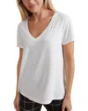 Marine Layer Striped V-neck Boyfriend T-shirt In White