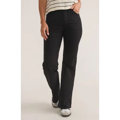 Marine Layer Bridget Twill Flare Pants In Black