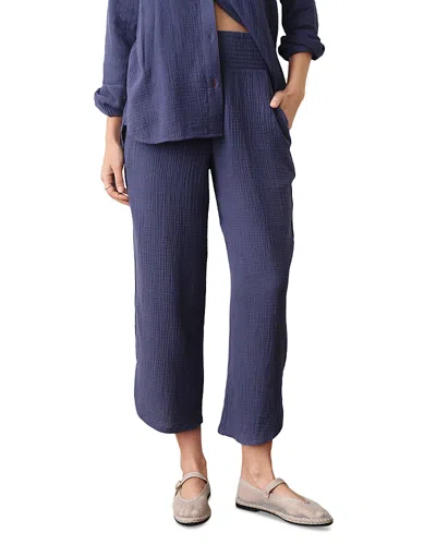 Marine Layer Cali Smocked Waist Double Cloth Pants In Animal Print