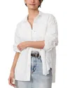 Marine Layer Cali Oversize Pima Cotton Poplin Button-up Shirt In White