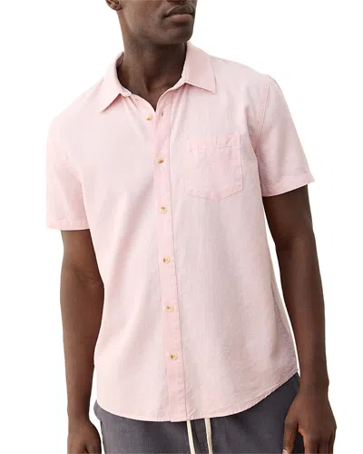 Marine Layer California Naturals Short Sleeve Button Front Shirt In Pink