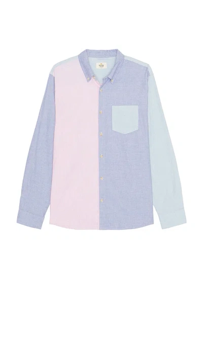 Marine Layer California Oxford Long Sleeve Shirt In Multi Colorblock