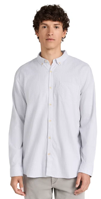Marine Layer California Oxford Shirt Grey Stripe