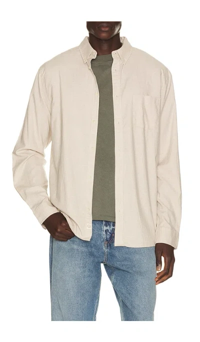 Marine Layer California Oxford Shirt In Taupe Houndstooth