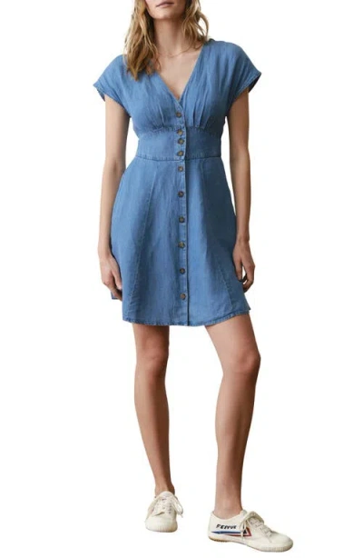Marine Layer Camila Denim Minidress In Brown