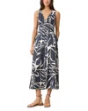 Marine Layer Camila Printed Sleeveless Hemp Blend Maxi Dress In Black