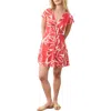Marine Layer Camila Print Button Front Hemp Blend Minidress