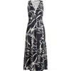 Marine Layer Camila Printed Sleeveless Hemp Blend Maxi Dress In Black