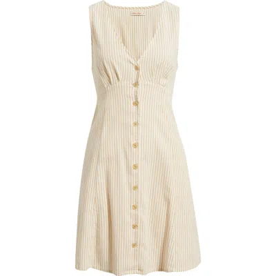 Marine Layer Camila Stripe Sleeveless Hemp Blend Minidress In White