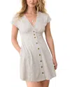 Marine Layer Camila Stripe Button Front Hemp Blend Minidress