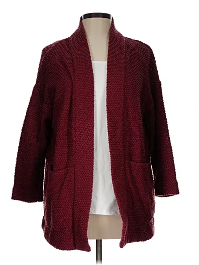 Pre-owned Marine Layer Cardigan Sweater In Burgundy
