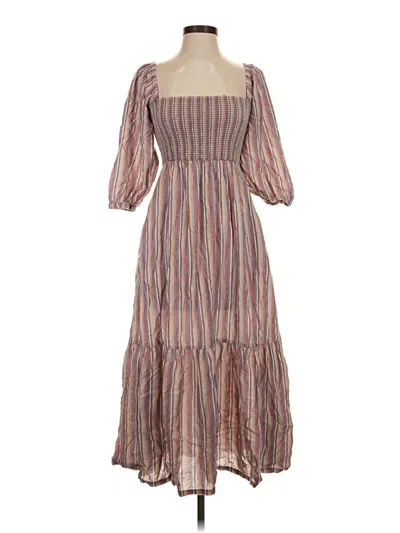 Pre-owned Marine Layer Casual Dress In Brown