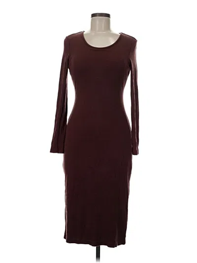 Pre-owned Marine Layer Casual Dress In Burgundy
