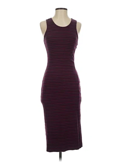 Pre-owned Marine Layer Casual Dress In Burgundy