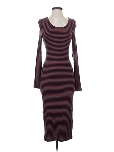 Pre-owned Marine Layer Casual Dress In Burgundy