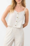 Marine Layer Celeste Stripe Button Down Camisole In White