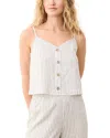 Marine Layer Celeste Stripe Button Down Camisole In White
