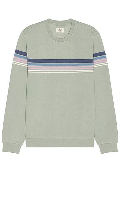 Marine Layer Chest Stripe Crewneck In Green