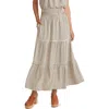 Marine Layer Chloe Windowpane Smocked Maxi Skirt In Multi