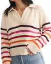 Marine Layer Claire Polo Sweater In Warm Stripe