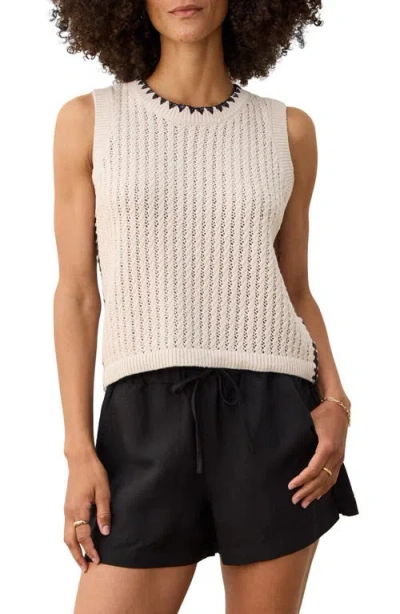 Marine Layer Clara Sleeveless Sweater In White