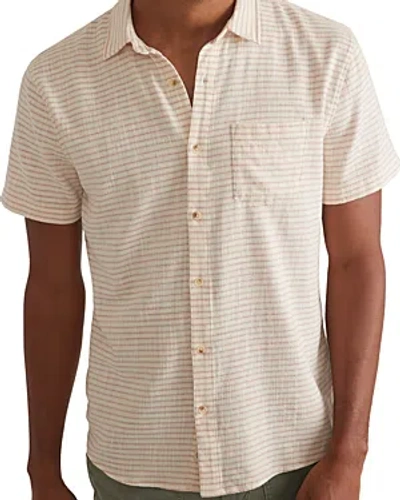 Marine Layer Classic Printed Stretch Selvage Shirt In Warm Stripe