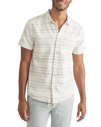 Marine Layer Classic Stretch Printed Selvage Shirt In Cool Stripe