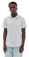 MARINE LAYER CLASSIC STRETCH SELVAGE SHIRT BLUE MINI STRIPE