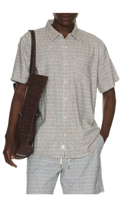 Marine Layer Classic Stretch Selvage Shirt In Gray