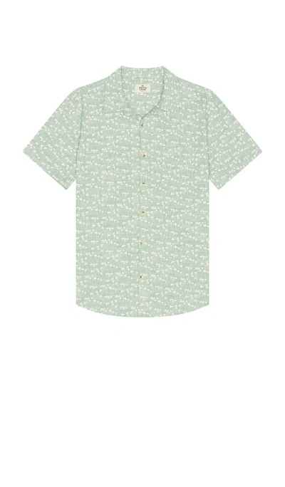 Marine Layer Classic Stretch Selvage Shirt In Green Palm Print