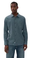 Marine Layer Classic Gingham Stretch Cotton Button-up Shirt In Blue