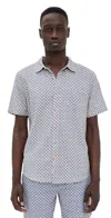Marine Layer Classic Stretch Selvage Shirt Japanese Wave Print In Japanese Wave Print