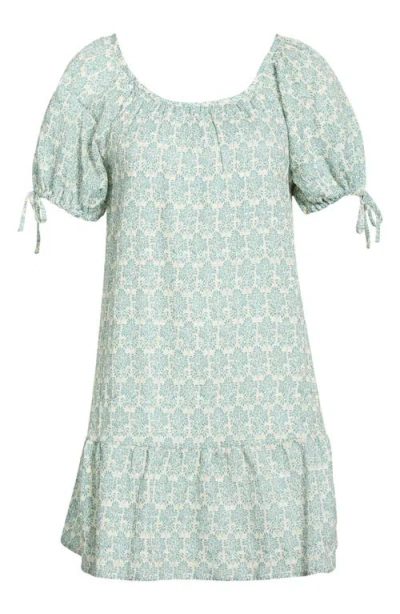 Marine Layer Clio Tiered Minidress In Green