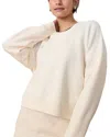 Marine Layer Cloud 9 Crop Mixed Media Sweatshirt In Antique White