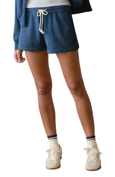 Marine Layer Cloud 9 Fleece Drawstring Shorts In Blue