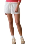 Marine Layer Cloud 9 Fleece Drawstring Shorts In White