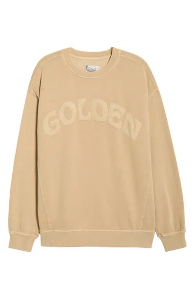 Marine Layer Cloud 9 Fleece Oversize Crewneck Sweatshirt In Nude