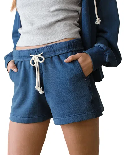 Marine Layer Cloud 9 Fleece Drawstring Shorts In Blue