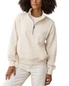 Marine Layer Cloud 9 Cotton Blend Fleece Half Zip Sweatshirt In Neutral