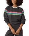 Marine Layer Cloud 9 Stripe Cotton Blend Sweatshirt In Brown